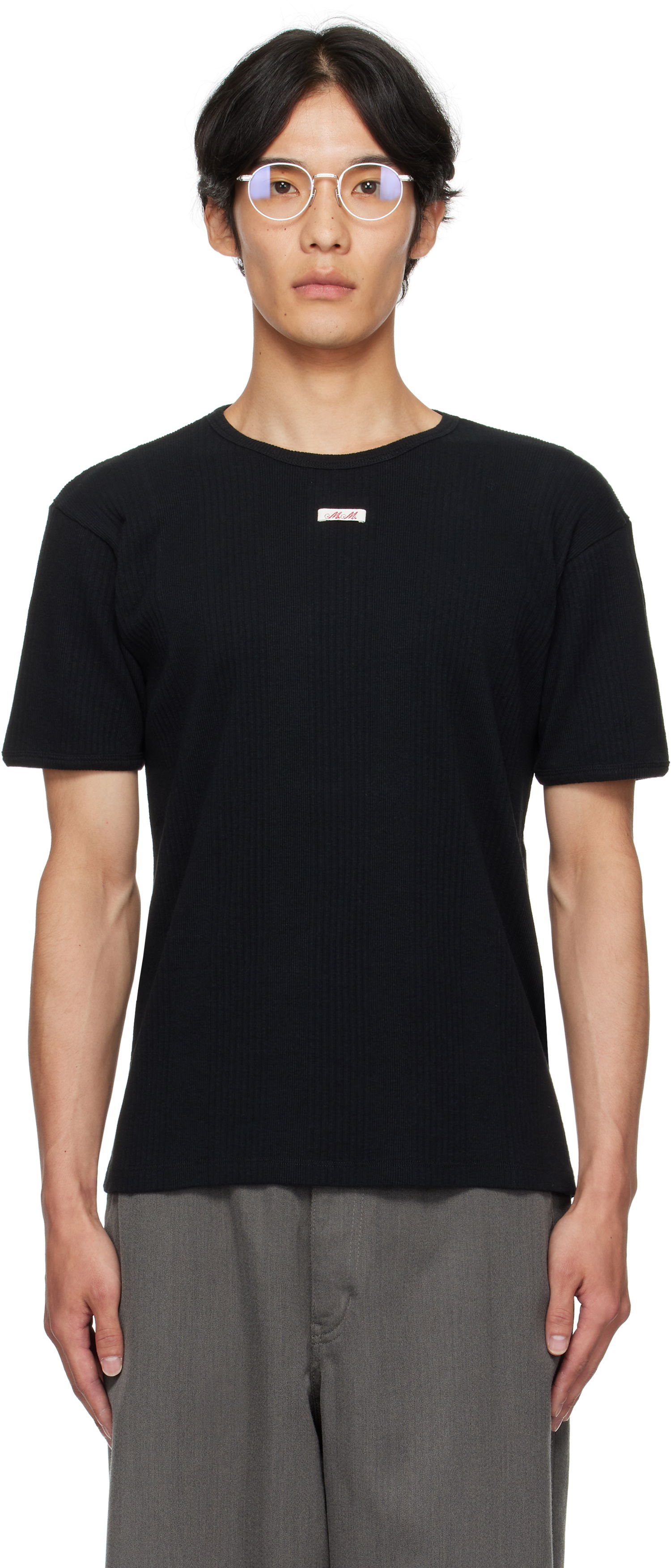 Тениска Maison Margiela Ribbed T-shirt Черно | S67GC0041 S24430, 0