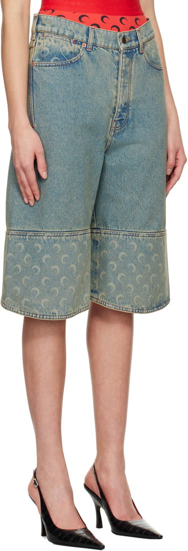 Къси панталони Marine Serre Marine Serre Moon Laser Denim Shorts Синьо | USH004A CDEN0003, 4
