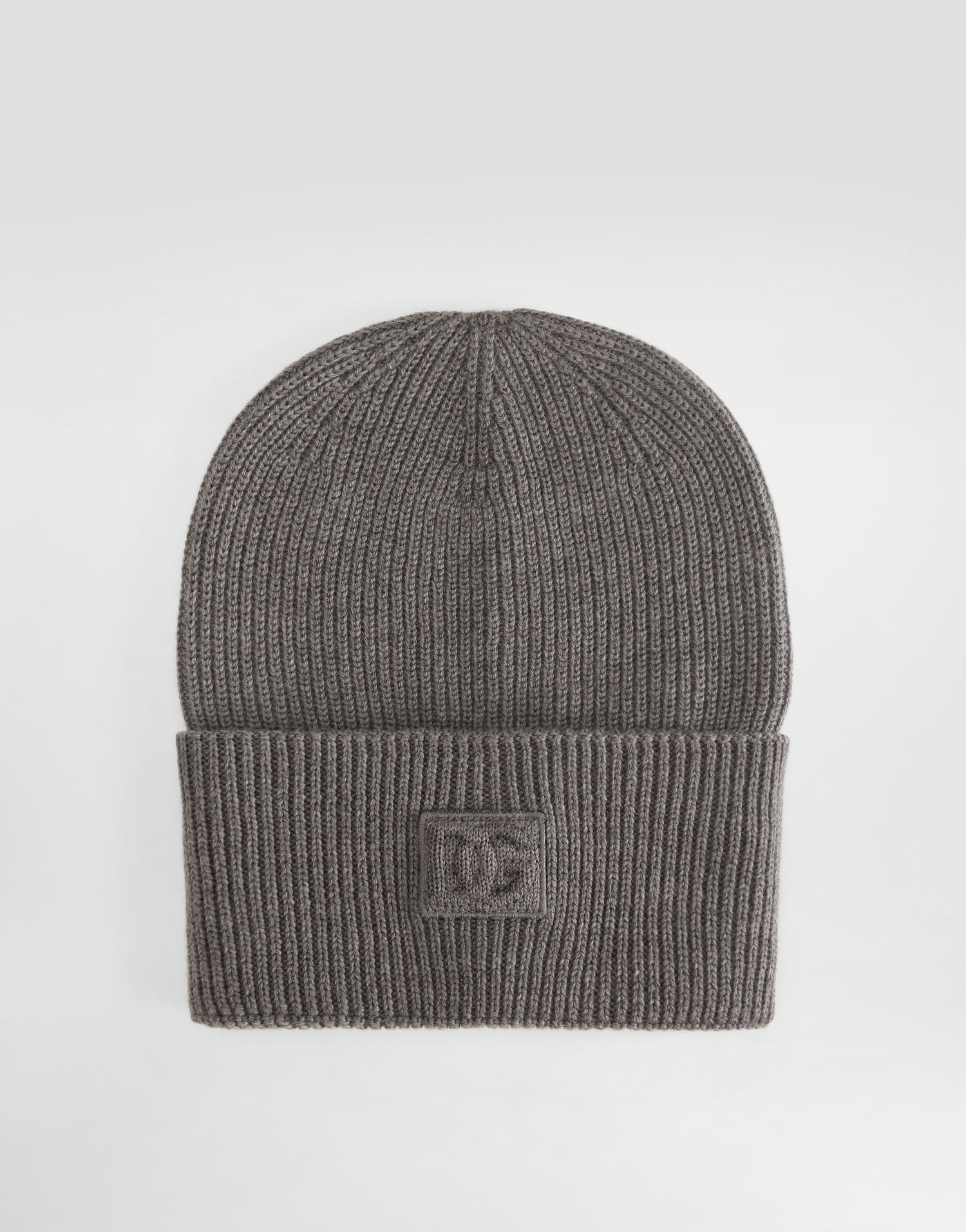 Шапка Dolce & Gabbana Dolce & Gabbana Ribbed Knit Wool Beanie with Embossed Logo Patch Сиво | GX15KZJDVCIS8292, 0