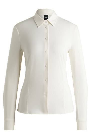 Slim Fit Cotton Jersey Blouse