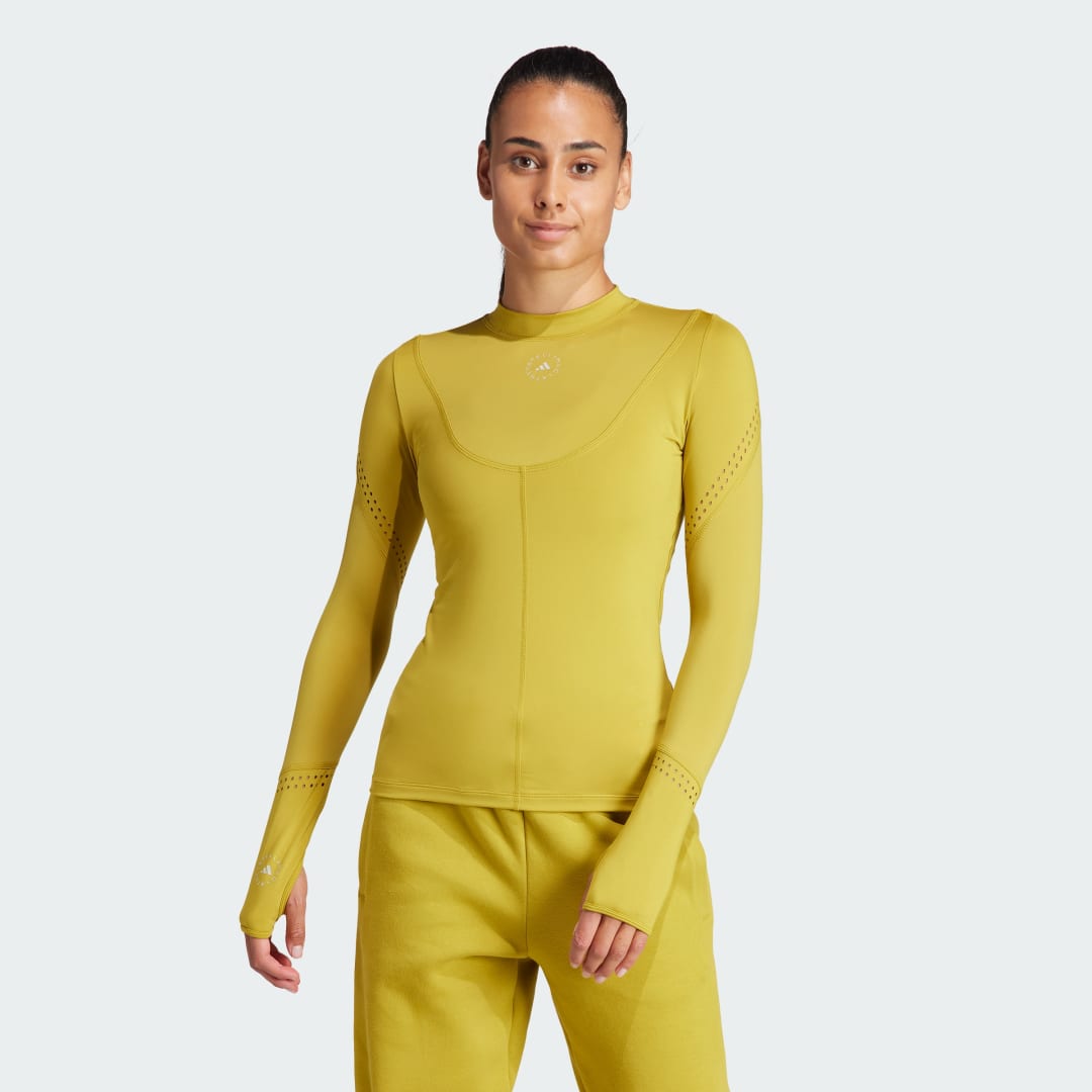 Суитчър adidas Performance Stella McCartney x TruePurpose Training Long Sleeve Top Жълто | IT8239, 0