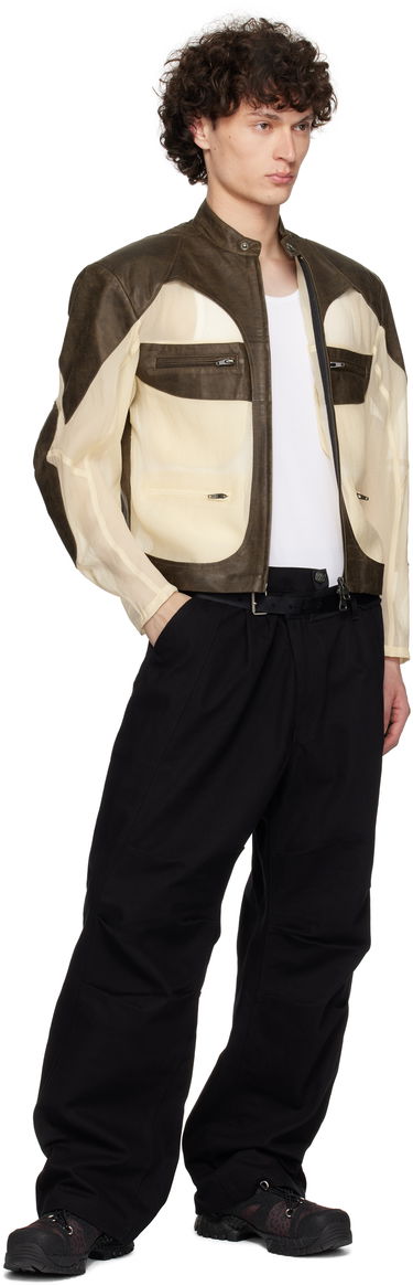 Яке Andersson Bell Andersson Bell Faux-Leather & Sheer Rider Jacket Кафяво | awa705u, 3