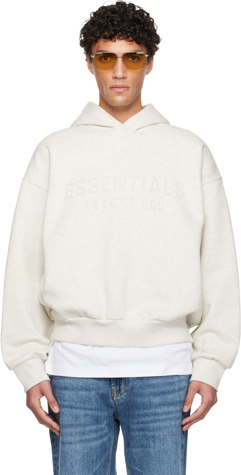 Суитчър Fear of God Holiday Embossed 'Essentials' Classic Hoodie Бежово | 192HO256212F