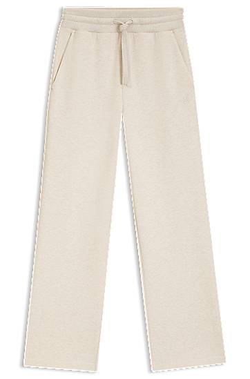 Спортни панталони BOSS Cotton-jersey tracksuit bottoms with Double B monogram Бежово | 50524502