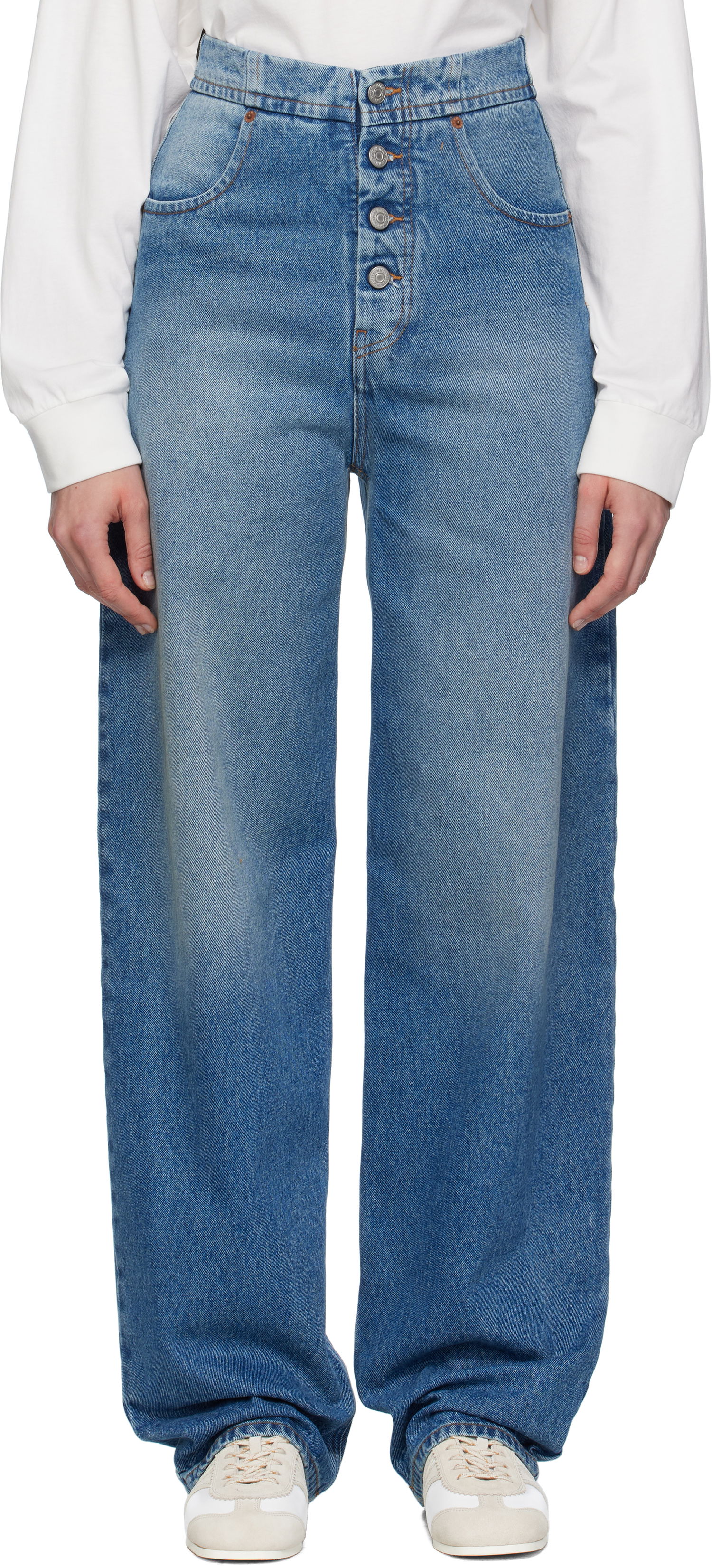 Дънки Maison Margiela MM6 Maison Margiela Straight-Leg Jeans Синьо | S52LA0241 M30018, 0