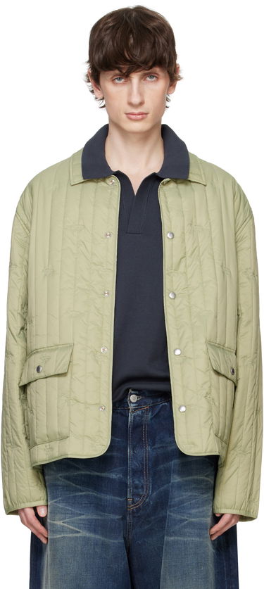 Пухо яке MAISON KITSUNÉ Maison Kitsuné Quilted Chore Jacket Зелено | OM02114WW9047, 0