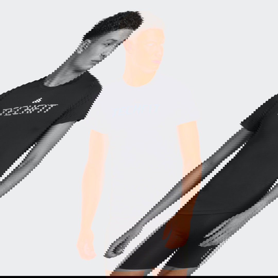 Тениска adidas Originals Techfit Graphic Tee Черно | HZ9686, 0