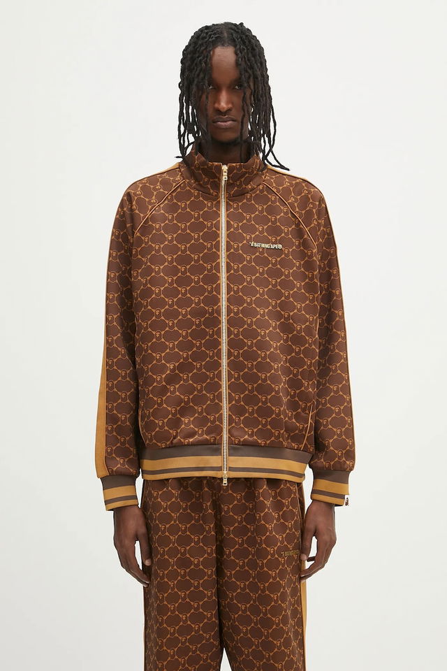 A Bathing Ape College Monogram Logo Relaxed Fit Track Jacket