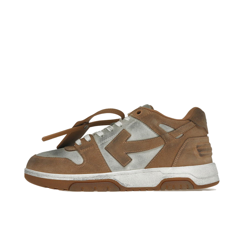 Кецове и обувки Off-White Out Of Office "OOO" Low Tops Distressed Brown White Кафяво | OMIA189S22LEA0080174