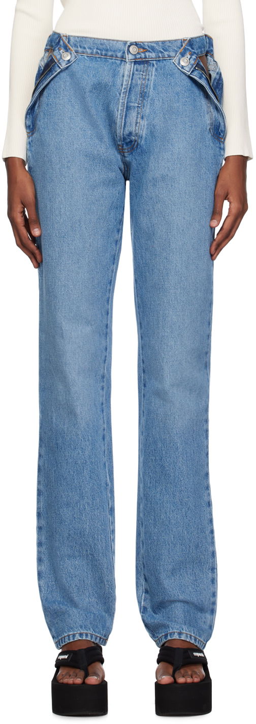 Дънки Coperni Open Hip Denim Jeans Синьо | COPP67202, 0