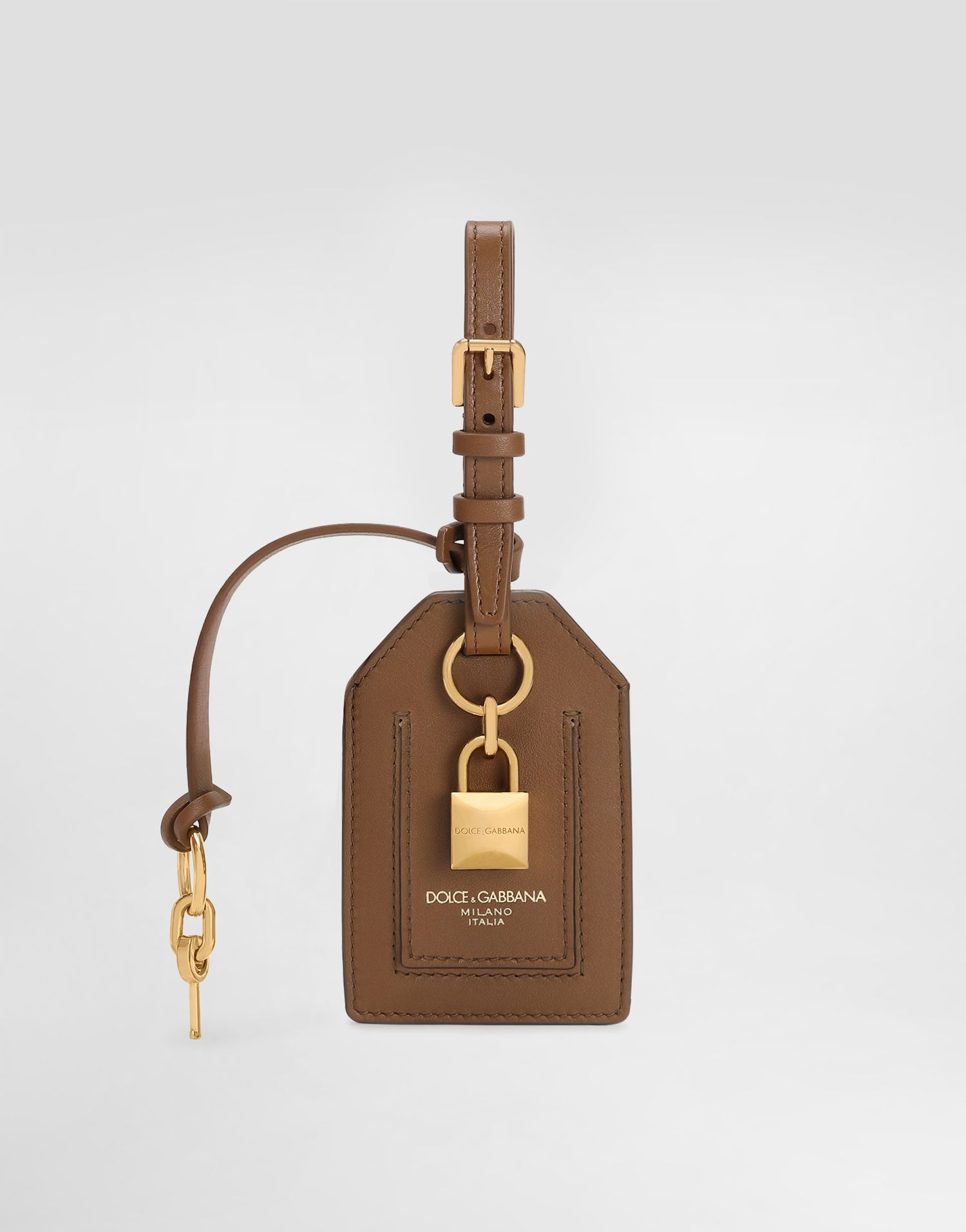 Ключодържатели Dolce & Gabbana Dolce & Gabbana Calfskin Luggage Tag with Padlock Кафяво | BI3417A9S258Z093, 0