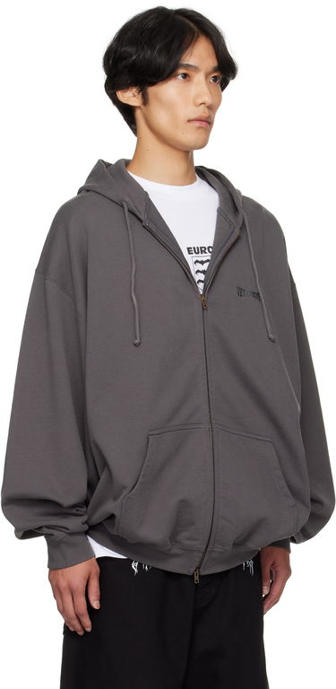 Суитчър VETEMENTS Vetements Oversized Zip-Up Hoodie Сиво | UH76ZU160M, 4