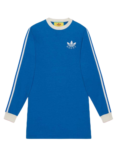 Тениска Gucci adidas x T-Shirt Dress Синьо | 693537 XJEBS 4153