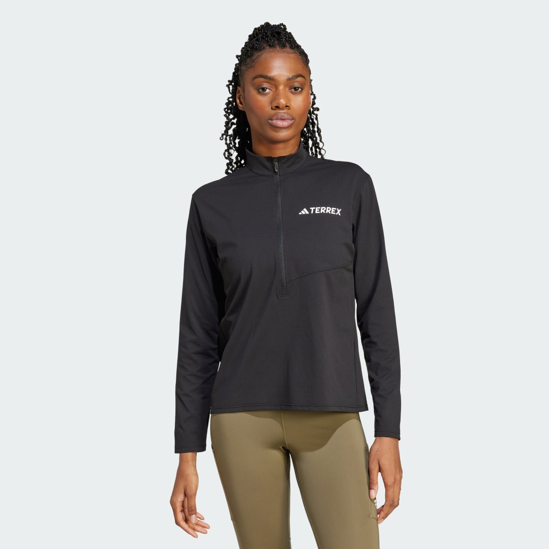Суитчър adidas Performance Terrex Multi Climacool 1/2 Zip Long Sleeve Top Черно | JF4185, 0