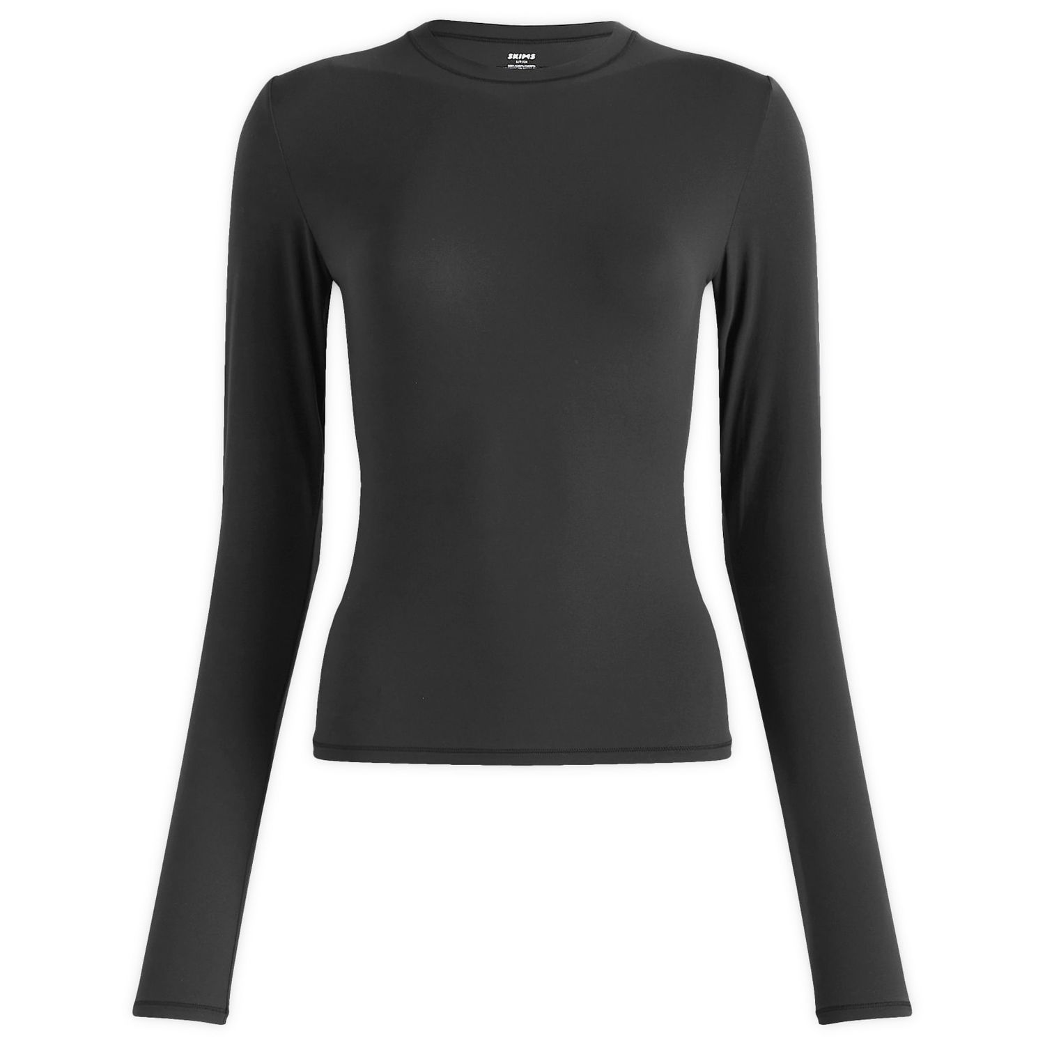 Тениска SKIMS Women's Long Sleeve T-Shirt Size Large Черно | AP-TSH-0650-ONYX, 1