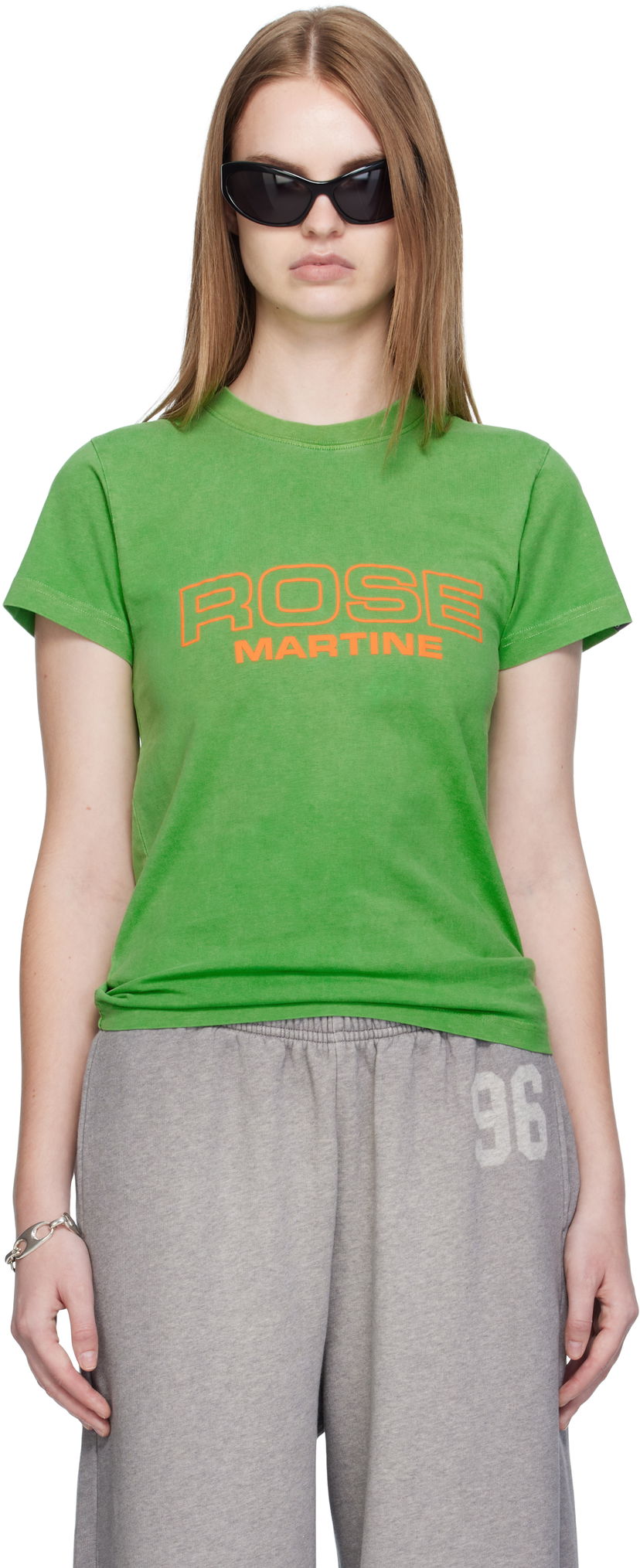 Тениска Martine Rose Martine Rose Shrunken T-Shirt Зелено | 629JE01400CW