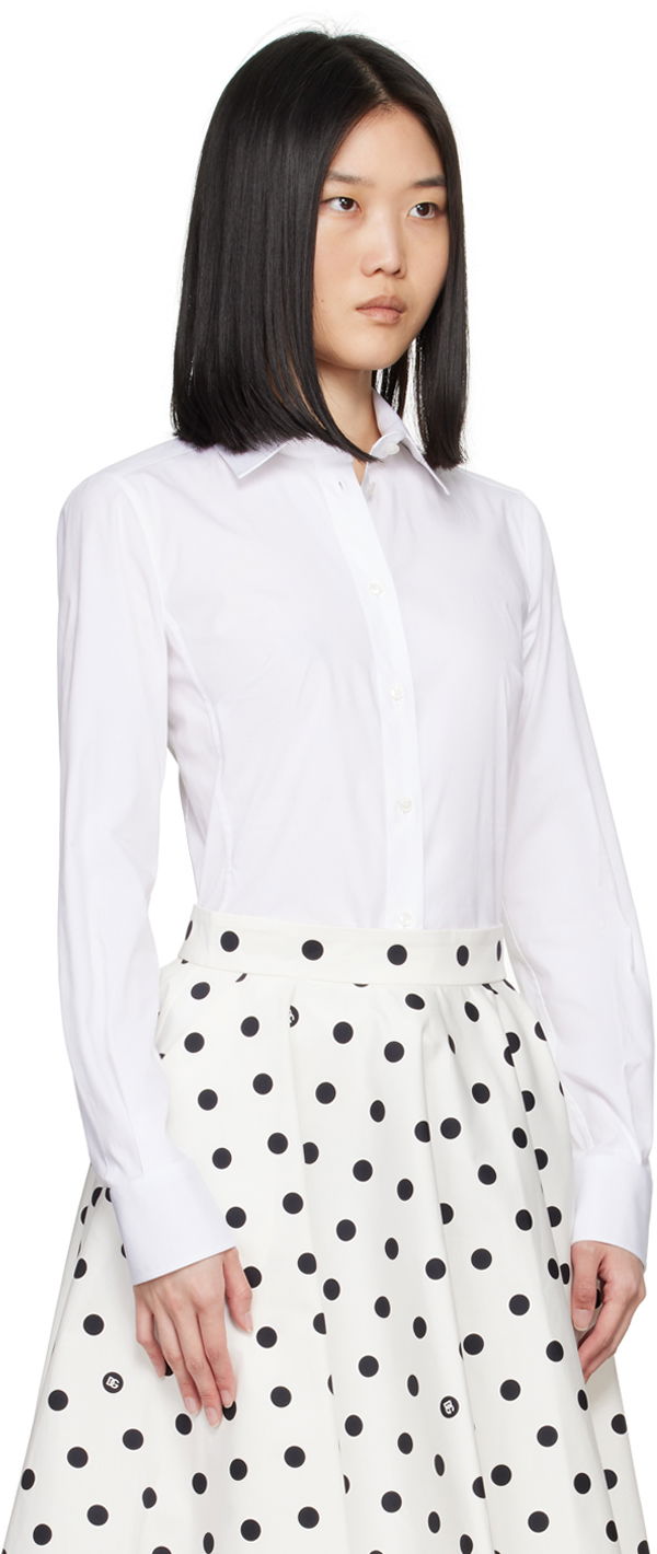 Риза Dolce & Gabbana White Spread Collar Shirt Бяло | F5G19T FUEEE, 1