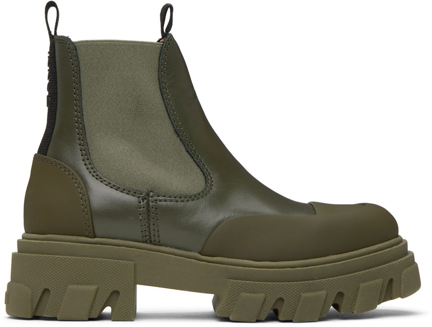 Кецове и обувки GANNI GANNI Cleated Low Chelsea Boots Зелено | S2236, 0