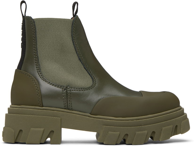 Кецове и обувки GANNI GANNI Cleated Low Chelsea Boots Зелено | S2236
