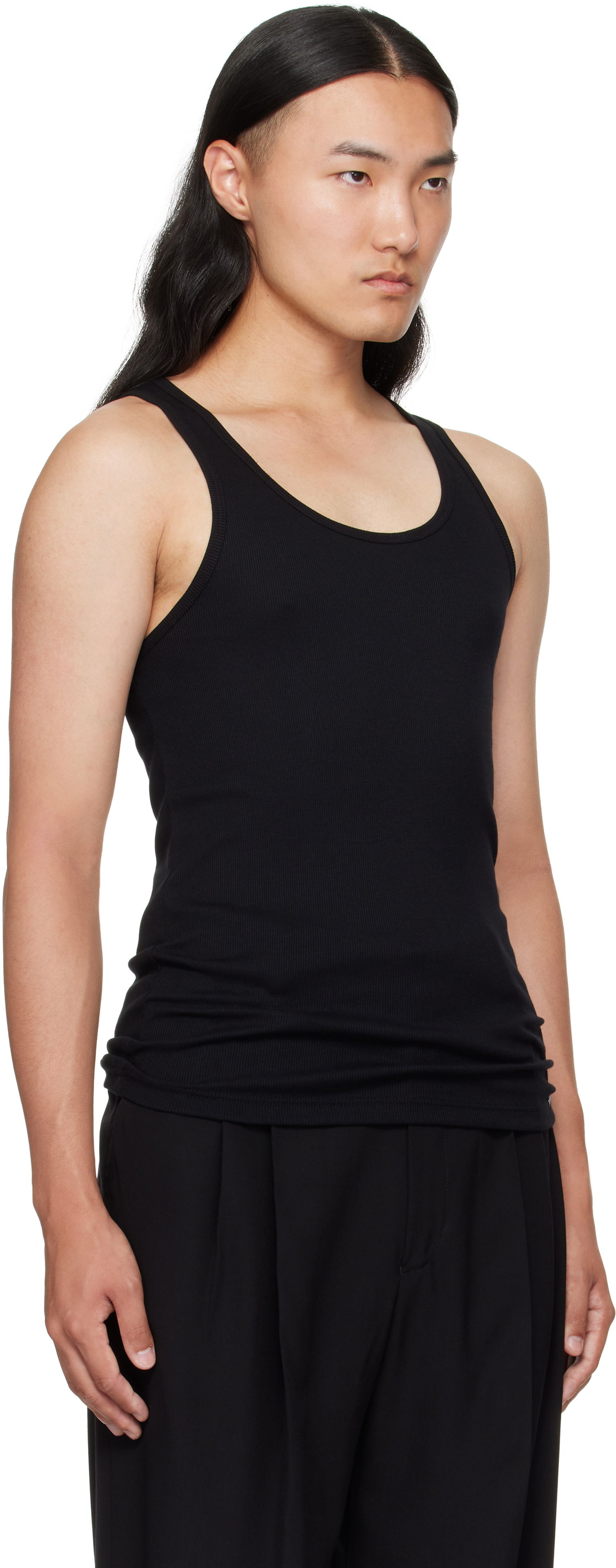 Потник Tom Ford TOM FORD Cotton & Modal Rib Tank Top Черно | T4D101210, 1