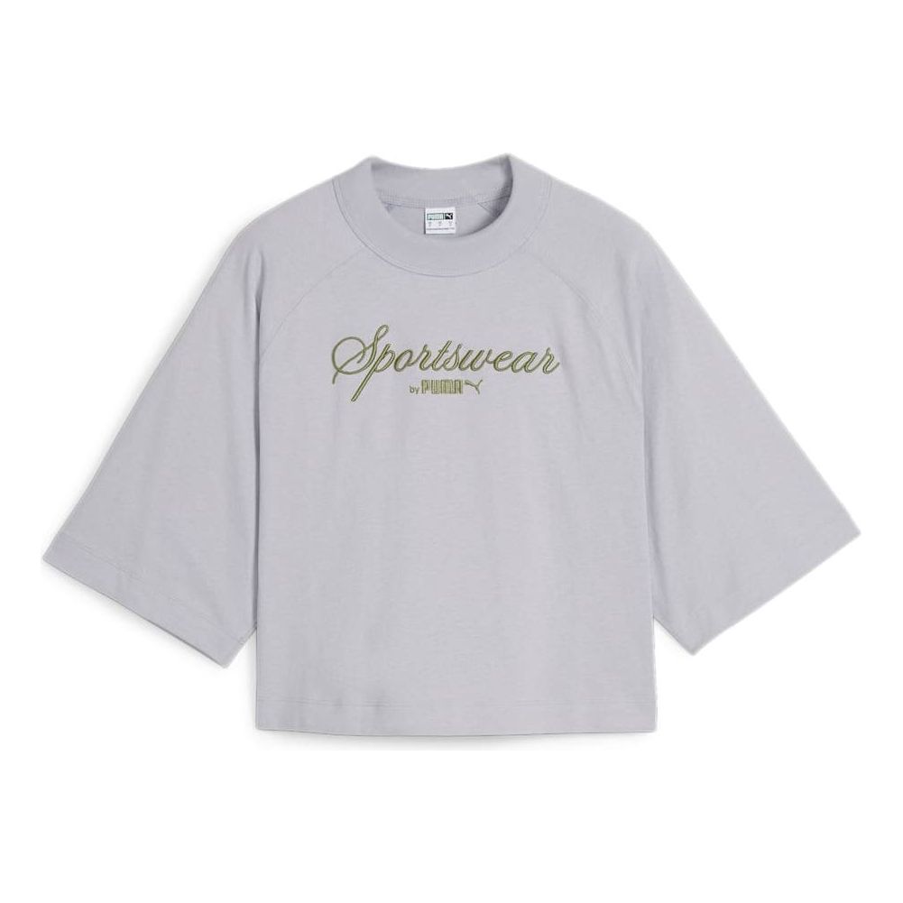 Съкратен топ Puma Classics+ Oversized T-Shirt Лилаво | 624271-63, 0