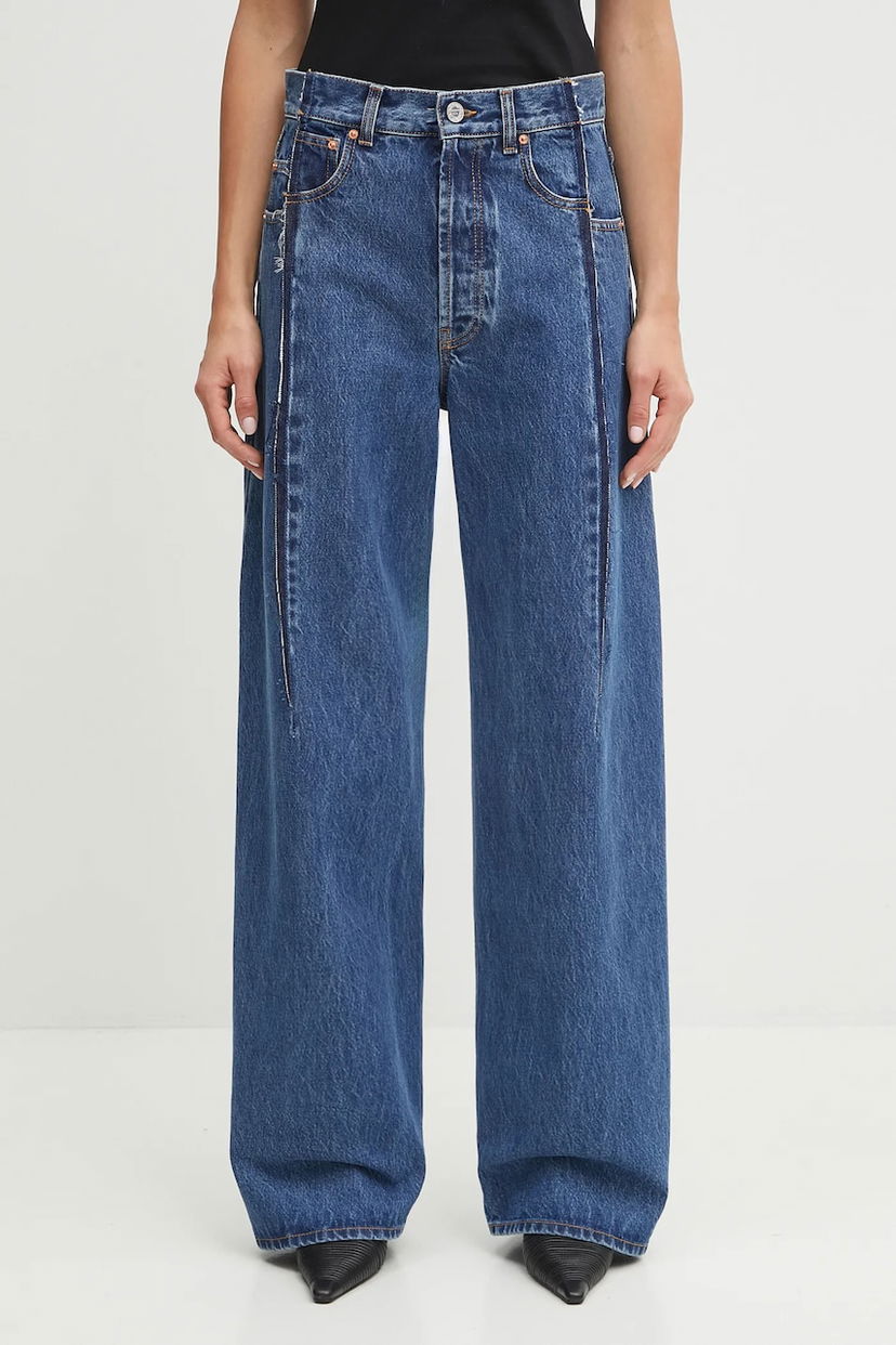 Дънки VETEMENTS VETEMENTS Cut Reconstructed High-Waisted Wide-Leg Jeans Синьо | UH76DP460MB3