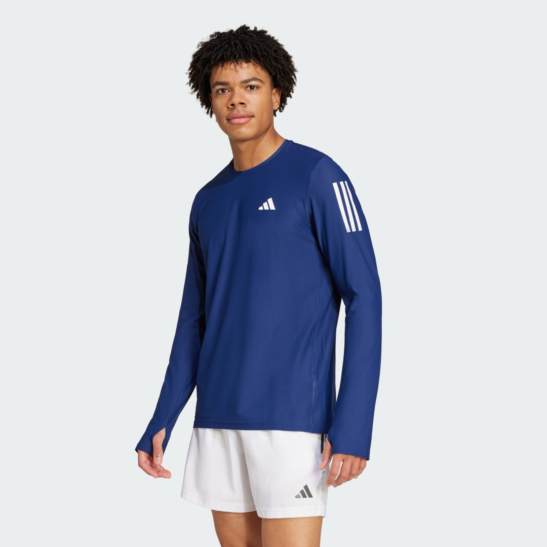 Тениска adidas Performance Own the Run Long Sleeve Running Tee Синьо | IM5412, 0