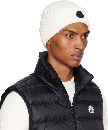 Шапка Moncler Moncler Logo Cotton Beanie Бяло | K20913B00032M1367, 1