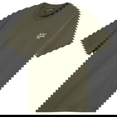 Тениска A.P.C. Logo T-Shirt Military Khaki/Ecru, Size Large Зелено | COHBU-M26388-TJK, 1