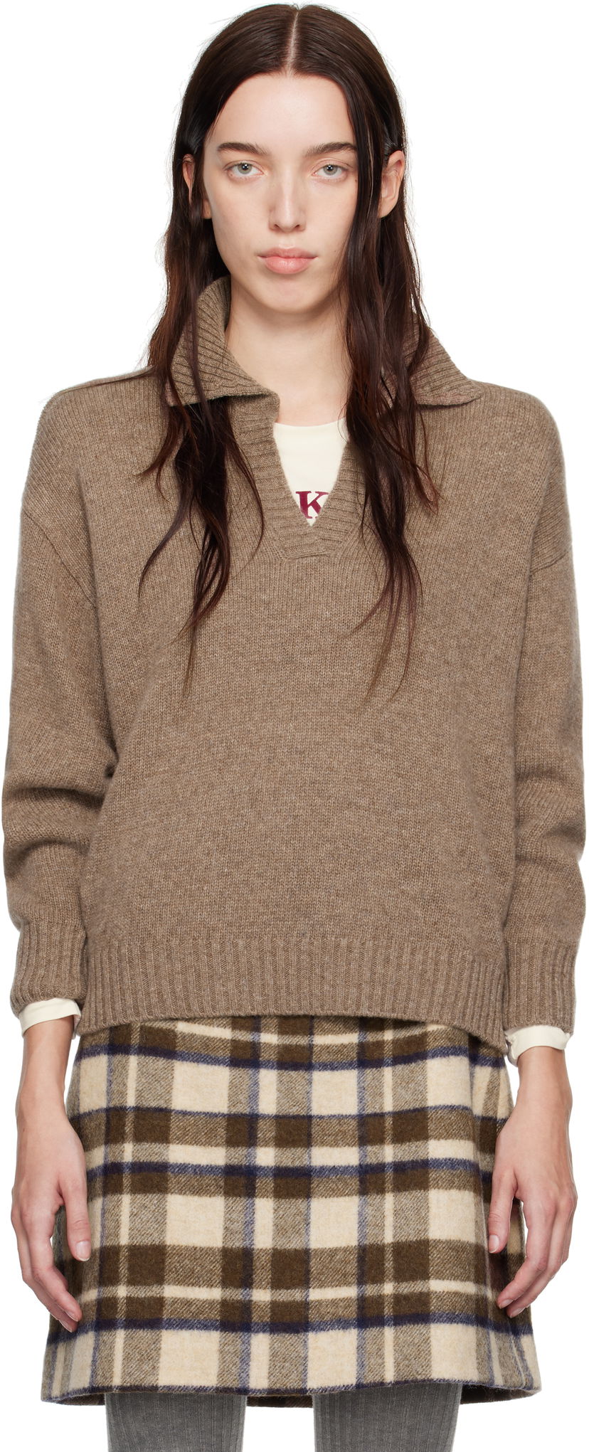 Пуловер Max Mara Weekend Max Mara Agre Wool Pullover Кафяво | 2425366152600 MM12149