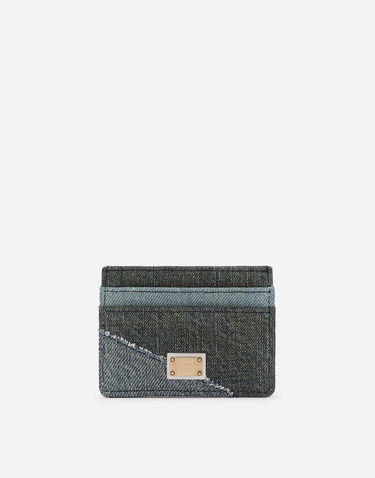 Портфейл Dolce & Gabbana Patchwork Denim Card Holder Синьо | BI0330A9U7580650, 0