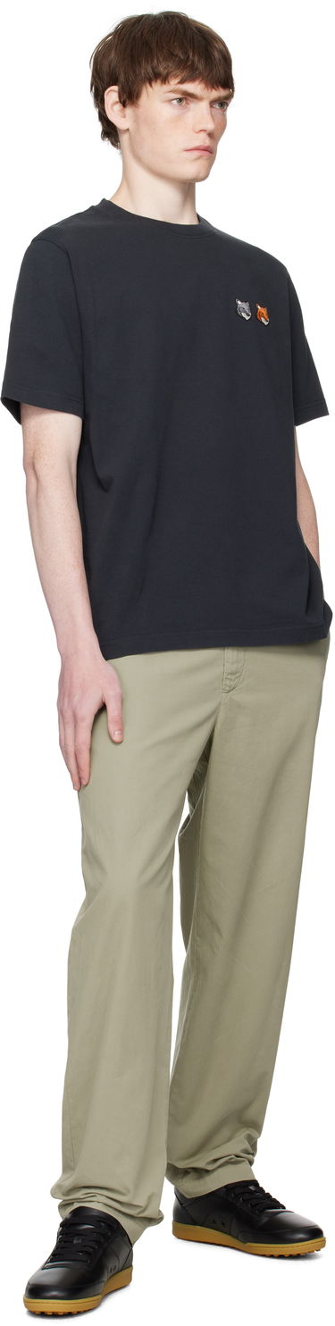 Тениска MAISON KITSUNÉ Maison Kitsuné Double Fox Head Comfort T-Shirt Черно | OM011CFKJ0118, 3