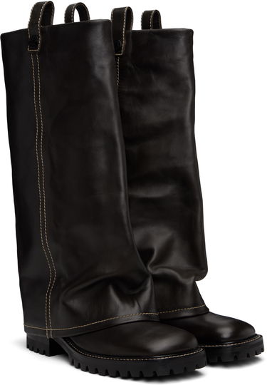 Тренчкот Acne Studios Acne Studios Leather Slouch Boots Черно | BD0339-, 3