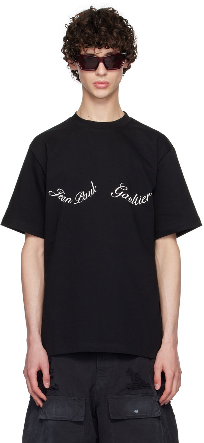 Тениска Jean Paul Gaultier Jean Paul Gaultier Large Logo T-Shirt Черно | 24/30-F-TS083I-J055-0001, 0