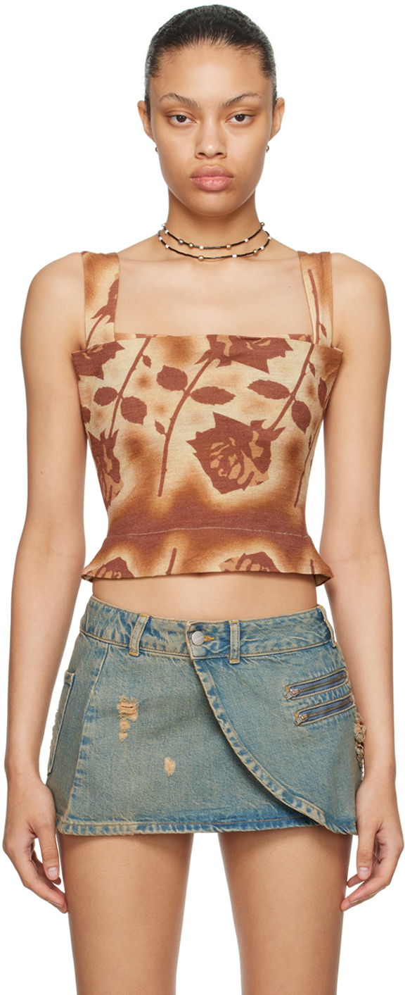 Miaou Imogene Rose Print Tank Top