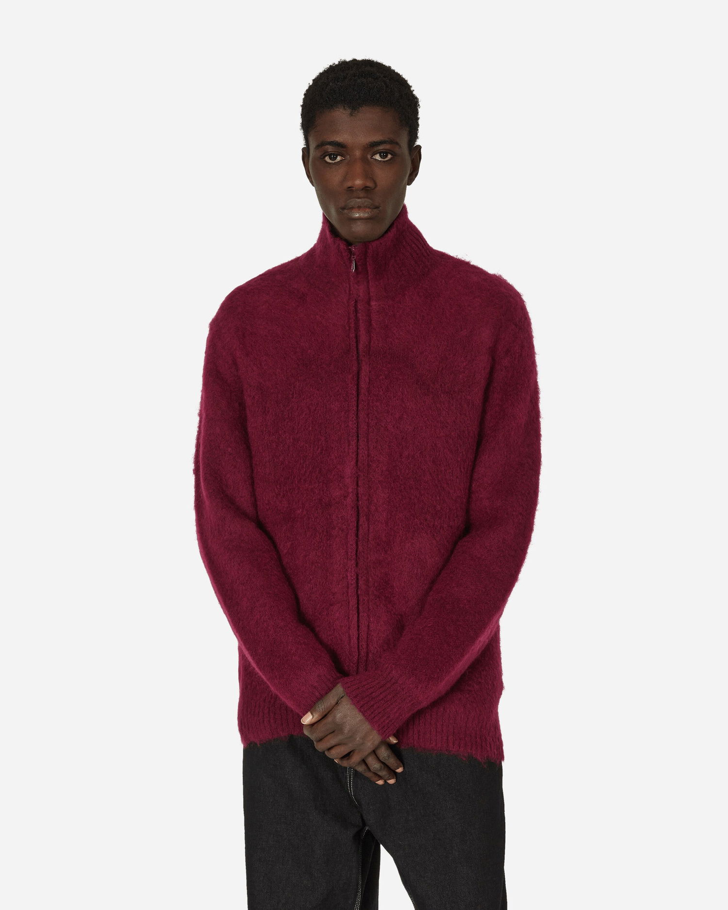 Пуловер Needles Zipped Mohair Cardigan Бургунди | NS283 A, 0