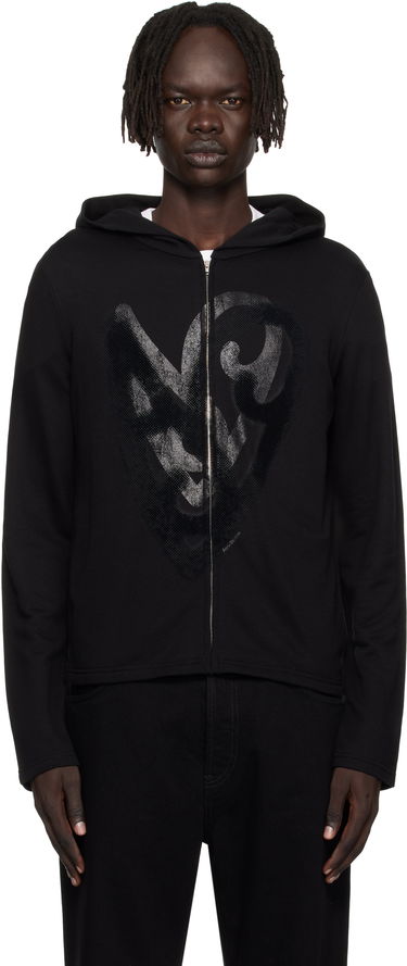 Суитчър Acne Studios Acne Studios Heart Logo Zip Hoodie Черно | CI0201-, 0