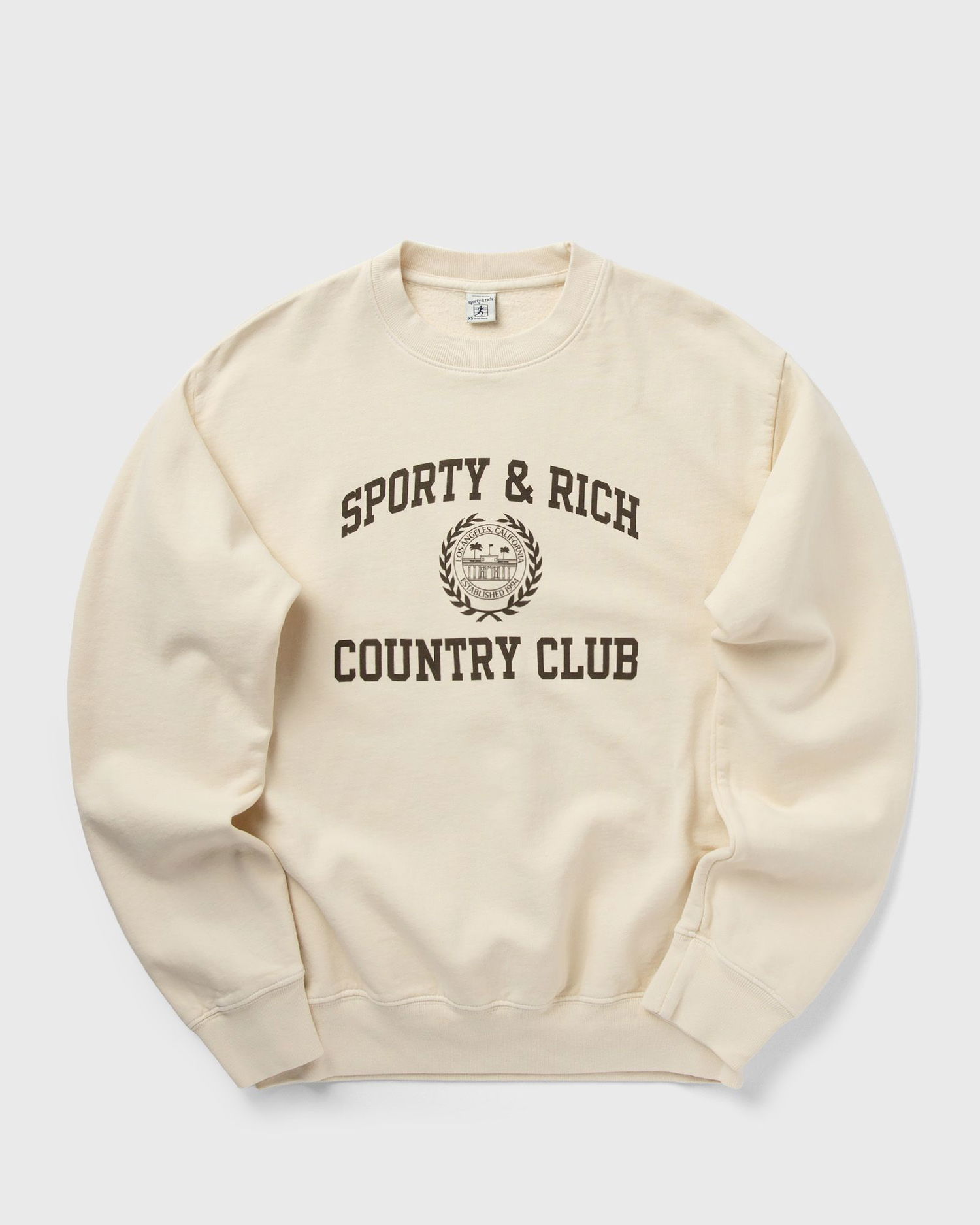 Суитчър Sporty & Rich Varsity Crest Crewneck Sweatshirt Бежово | ST071511218CR01, 0