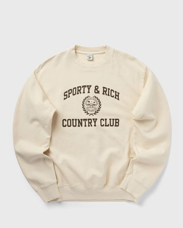 Суитчър Sporty & Rich Varsity Crest Crewneck Sweatshirt Бежово | ST071511218CR01, 0