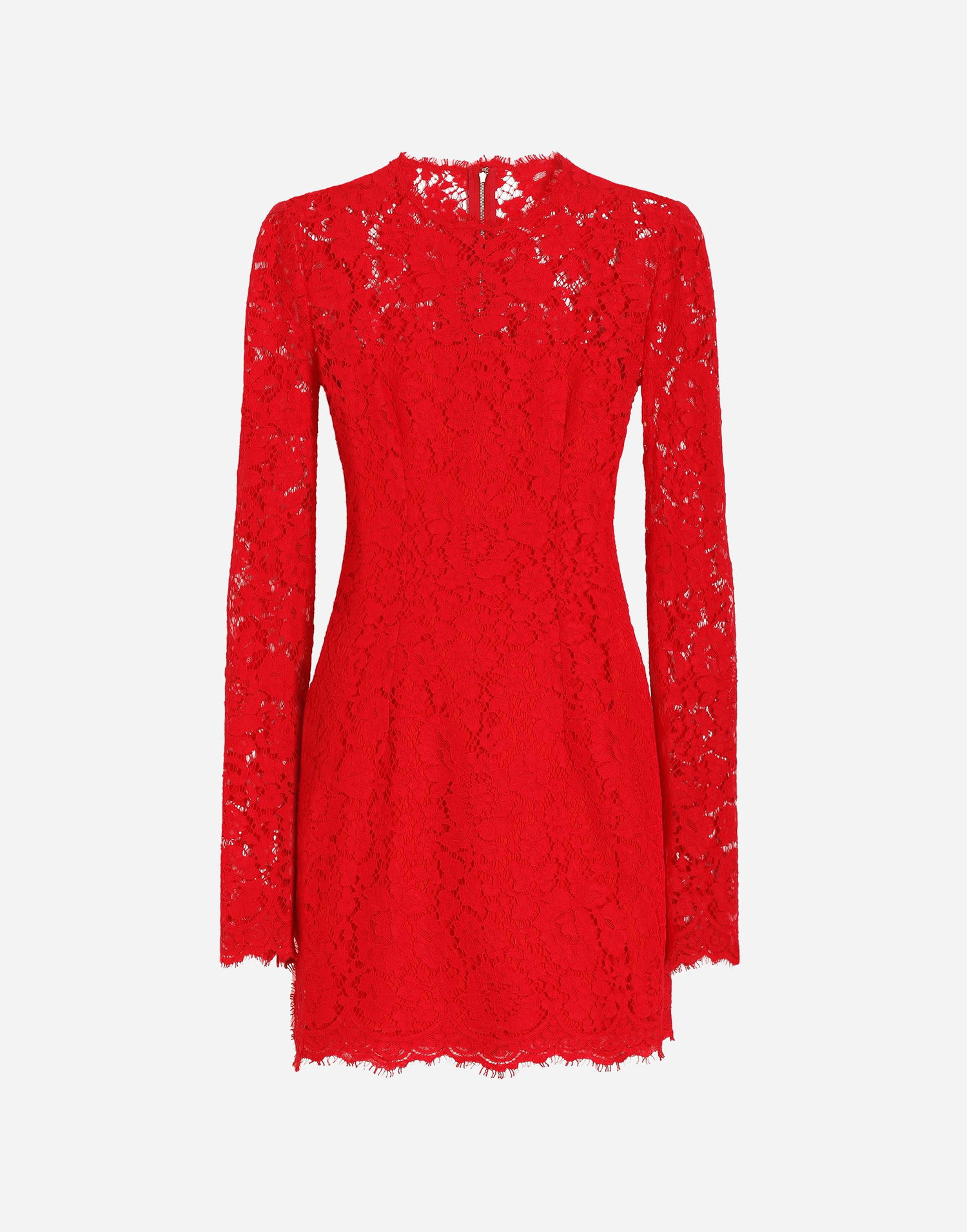 Pокля Dolce & Gabbana Dolce & Gabbana Short Sleeve Lace Mini Dress Червено | F6TJRTHLMIIR0026, 0