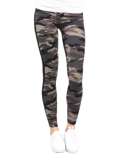 Панталони и дънки Urban Classics Ladies Camo Stripe Leggings Сиво | TB1530 Grey