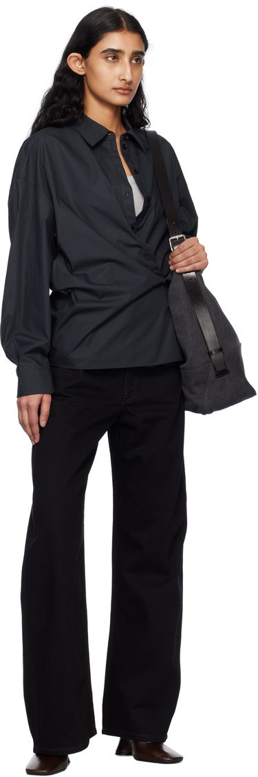 Риза LEMAIRE Lemaire Straight Collar Twisted Shirt Тъмно синьо | SH1141 LF588, 3