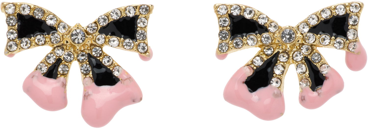 Обеци Ottolinger Ottolinger Bow Crystal Drop Earrings Розово | 2225150304, 0