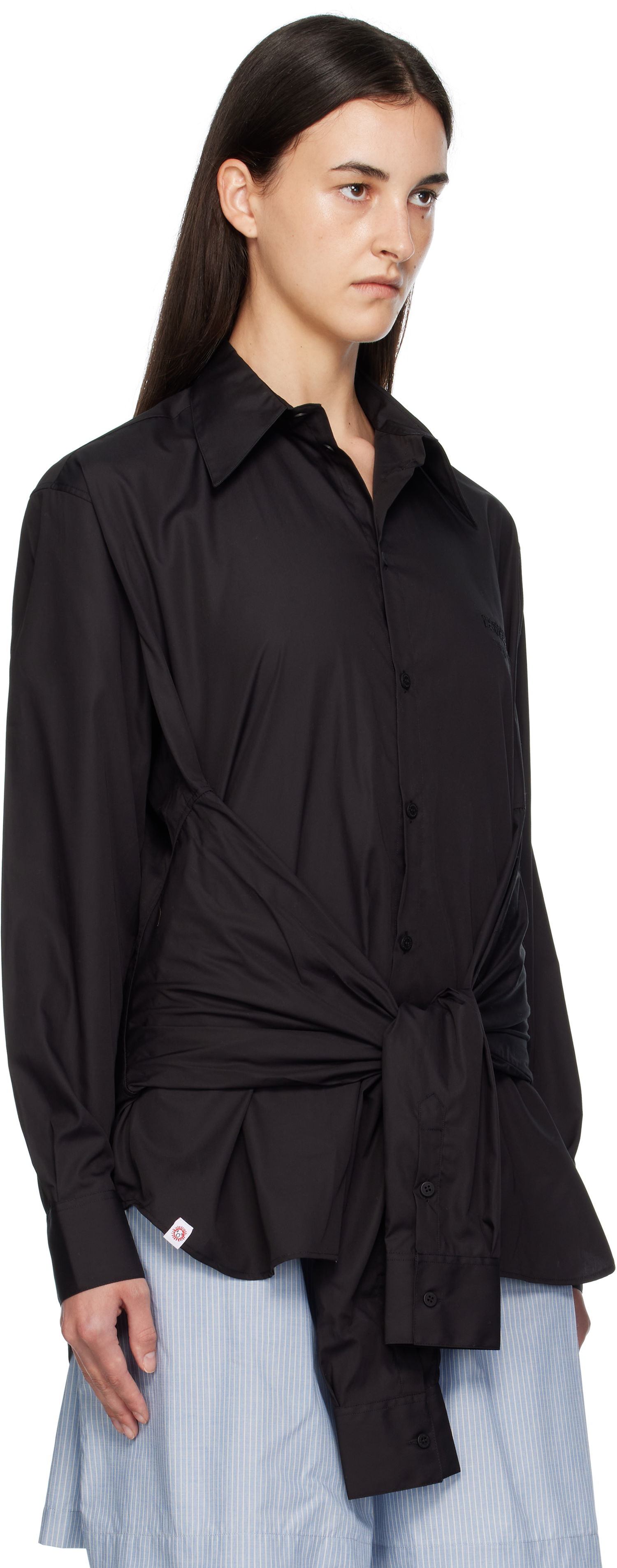 Риза Charles Jeffrey Loverboy Charles Jeffrey LOVERBOY Hug Tie-Waist Shirt Черно | 52070401, 1