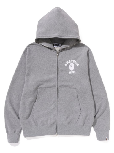 Суитчър BAPE College Relaxed Fit Full Zip Hoodie Сиво | 1J30-115-018
