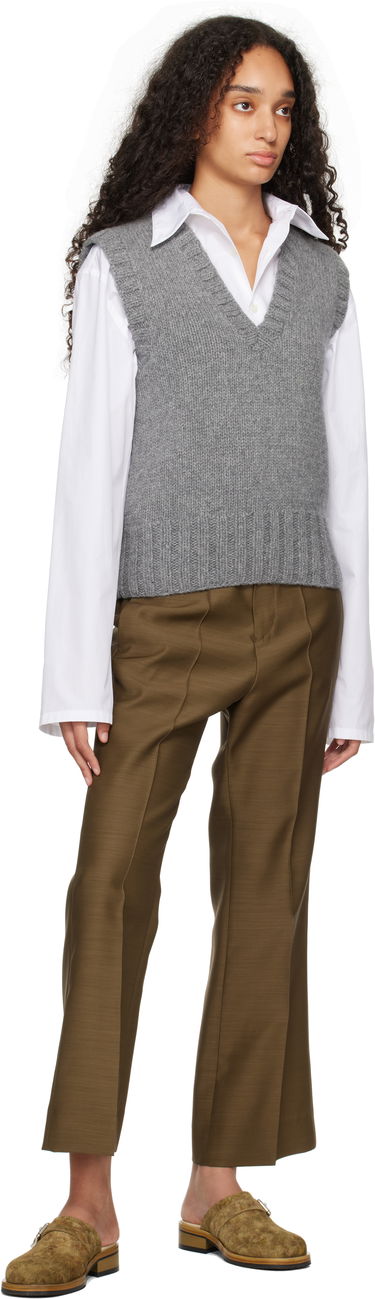 Пуловер YMC Heidi Knit Vest Сиво | Q8XAO, 3