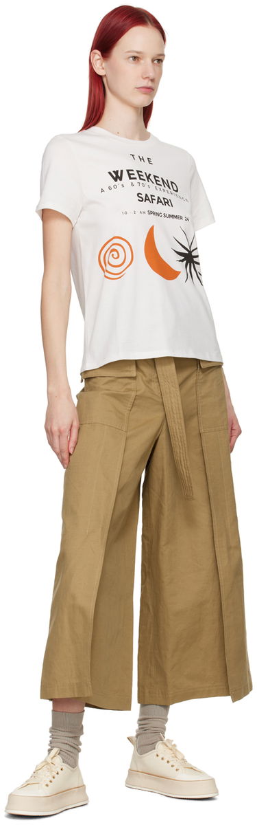 Тениска Max Mara Weekend Max Mara Safari Graphic T-Shirt Бяло | 2415971052600003, 3