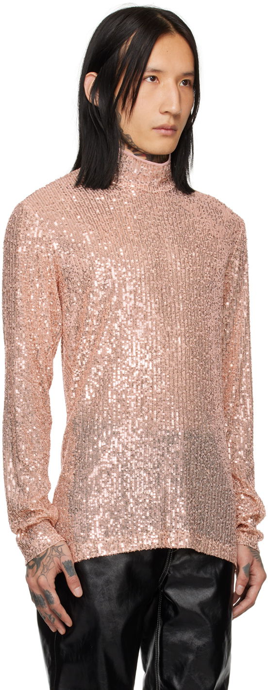 Пуловер Anna Sui Exclusive Sequin Turtleneck Top Розово | M1124D22, 1