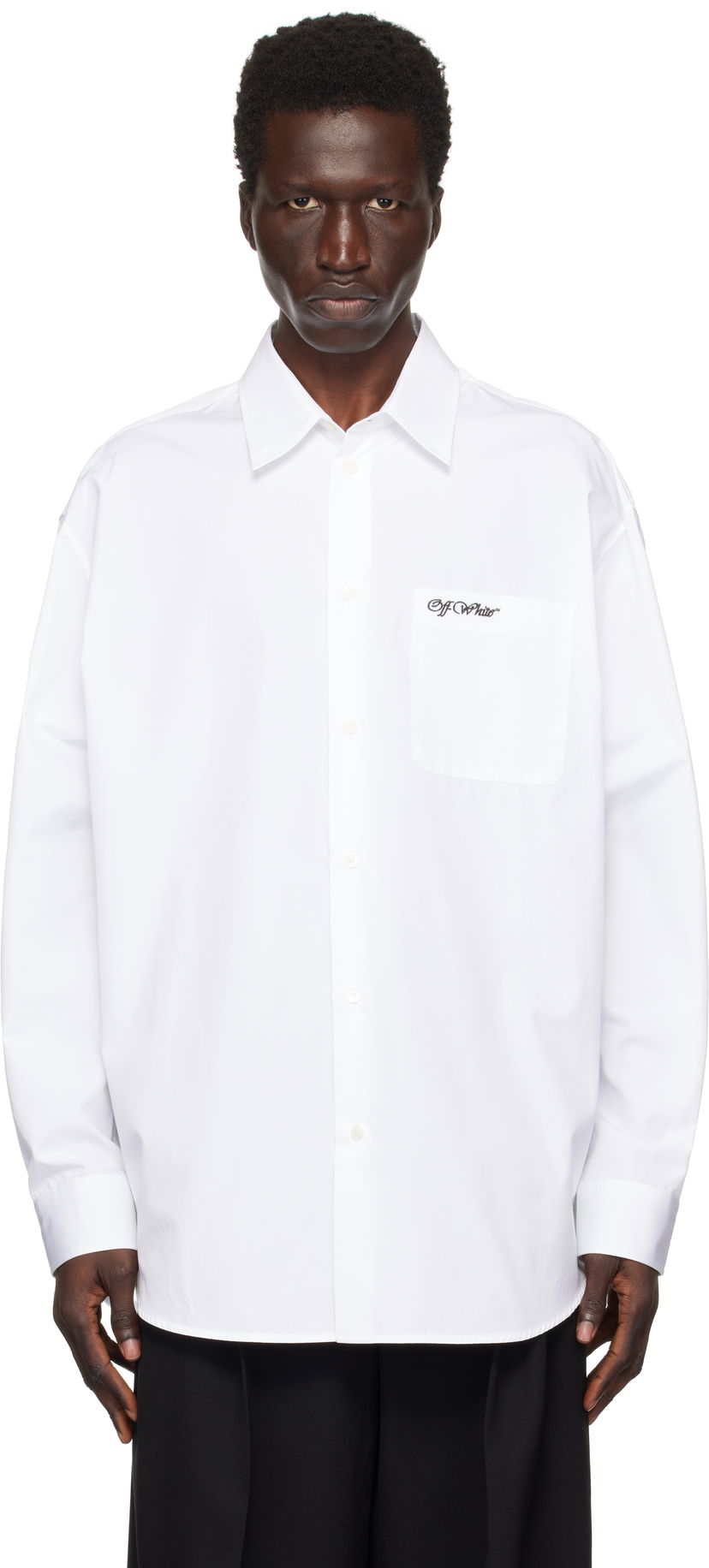 Риза Off-White Oversized Popeline Shirt Бяло | OMGE004F24FAB0010110