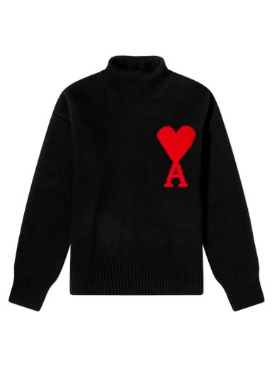 Пуловер AMI ADC Large Funnel Knit Sweater Черно | BFUKS402-018009